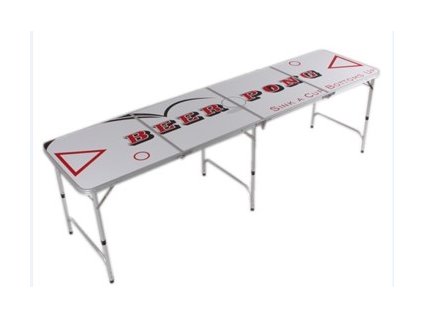 Beer Pong Tisch 2,40 m Länge ausgeklappt Front / beer-pong table 2.40 m length unfolded front view