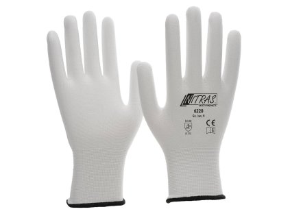 weiße Nylonhandschuhe ohne Beschichtung – white nylon gloves uncoated
