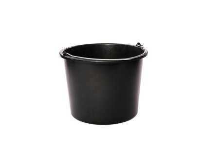 Baueimer rund 12 l schwarzer PE-Kübel / round building bucket 12 L black PE