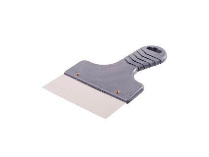 Flächenspachtel mit 2K-Softgriff und Alu-Rücken, Seitenansicht Surface spatula with 2K soft grip and aluminum back, side view