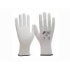 weiße Nylonhandschuhe mit PU-Beschichtung – white nylon gloves with PU coating