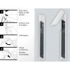 Einzelschneide einer Lutz Schwarz Klinge – scharfe Kante deutlich Single cutting edge of Lutz Schwarz blade – sharp edge visible