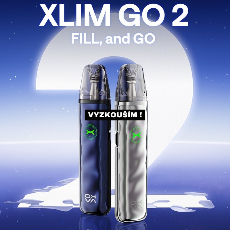 E-cigareta OXVA XLIM GO 2 Pod Kit v elegantním designu – nabízí 1500 mAh baterii, rychlé 2A nabíjení, výkon až 30 W a nové 3ml cartridge XLIM.