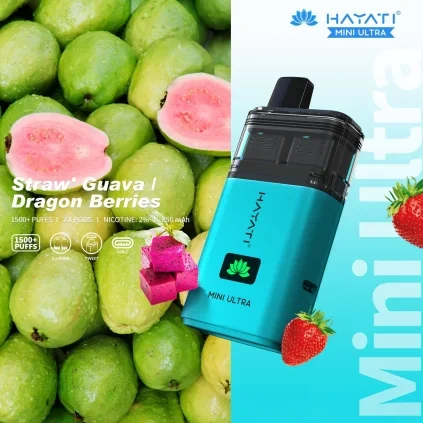 Hayati Mini Ultra 1500 Straw Guava Dragon Berries