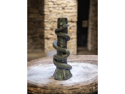 Dekorativní svíčka – Sloup s hadem (metalická edice)