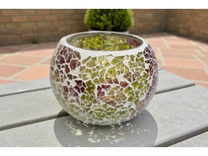 Mozaikový svícen - Olivový sen