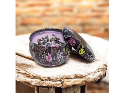 Aromatická svíčka v paisley dóze – levandule