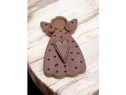 Keramický anděl  hnědý