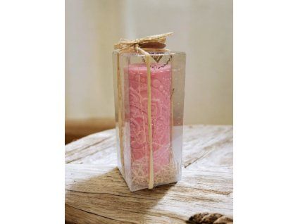 Svíčka mandala růžová