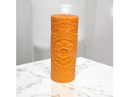Mandalová svíčka – oranžová