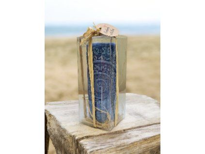 Svíčka ying yang - modrá