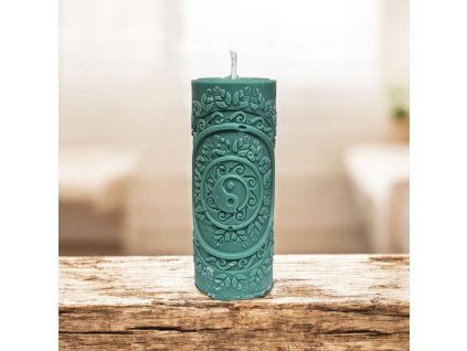 Dekorativní svíčka Yin-Yang – zelená (sojový vosk)