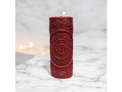 Svíčka Yin-Yang – bordó (sojový vosk)