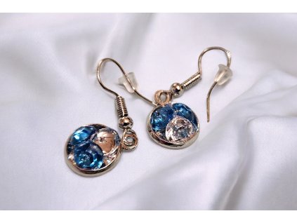Náušnice - Blue Crystal Elegance
