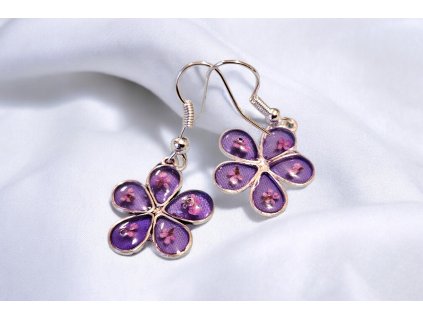 Náušnice - Fialové květiny