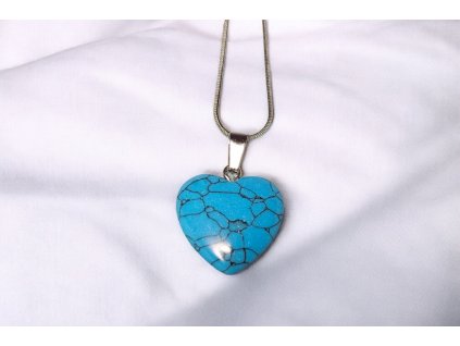 Náhrdelník se srdcem z tyrkenitu