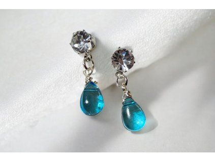 Modré skleněné kapky