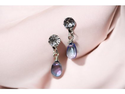 Náušnice se skleněnou kapkou