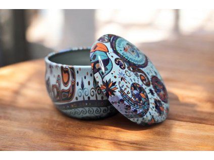 Modrá dóza s víčkem