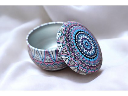 Kovová dóza s víčkem – dekorativní