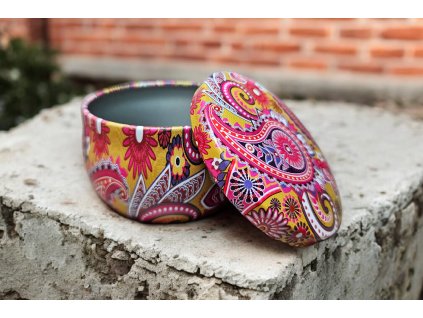 Dekorativní kovová dóza s víčkem – mandala / ornament