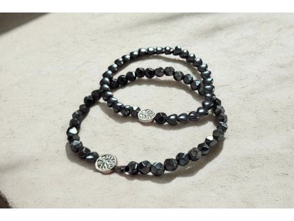 Partnerské náramky z hematitu – Strom života
