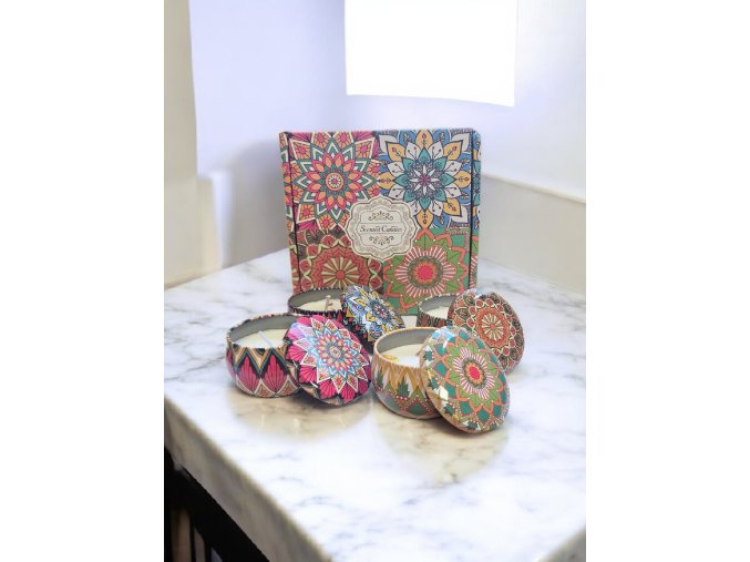 Sada aromatických svíček v dekorativních dózách