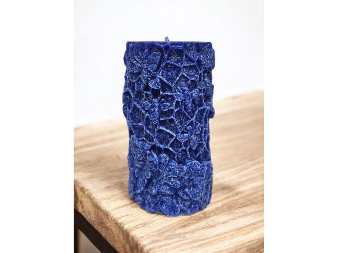 Svíčka s motivem plástve - modrá