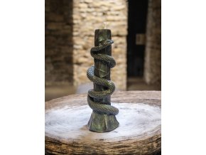 Dekorativní svíčka – Sloup s hadem (metalická edice)