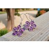 Náušnice - Fialové květiny
