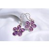 Náušnice - Fialové květiny