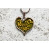 Ručně vyráběný náhrdelník Srdce se žlutými kvítky