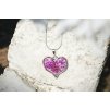 Náhrdlník - Srdce v rozkvětu fialové
