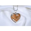 Náhrdelník - Srdce v rozkvětu  oranžové