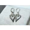 Náušnice srdce – stříbrný tón
