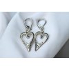 Náušnice srdce – stříbrný tón