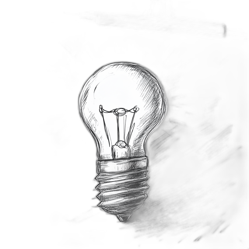 Žárovka symbolizující jedinečný design a originální nápady v oblasti nábytku