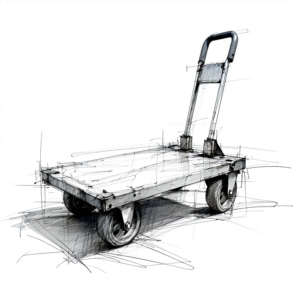 Skladový vozík symbolizující pomoc při montáži a usnadnění práce zákazníkům