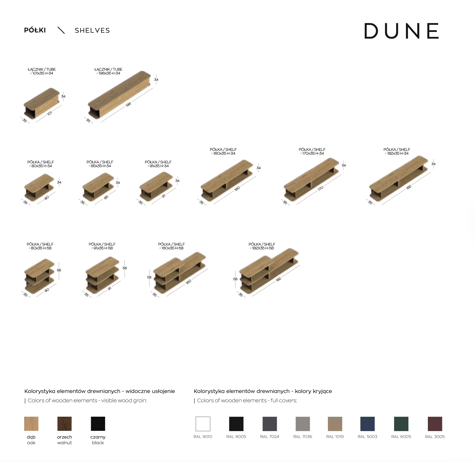 Dune poličky