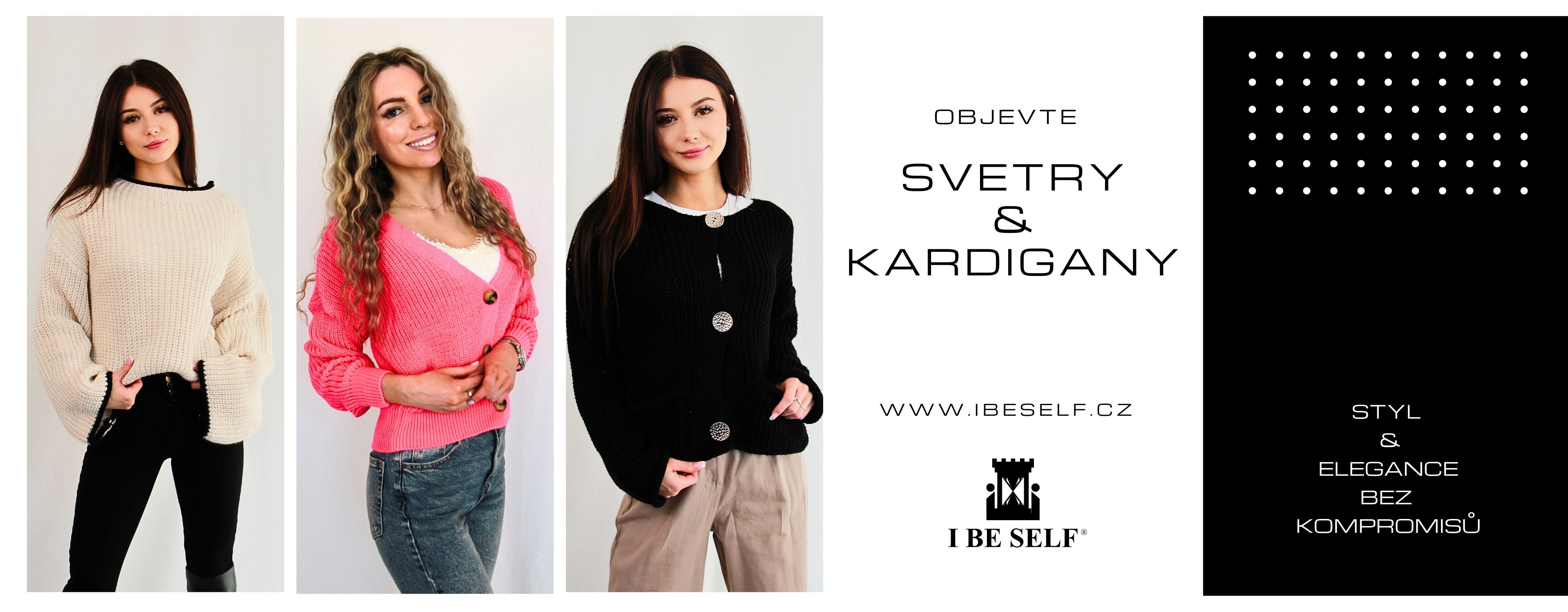 Dámské svetry a kardigany ibeself.cz – hřejivé pletené kousky pro vrstvení, do práce i na volný čas