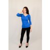 Modrý top s výstřihem a 3/4 rukávem | Lorena