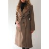 Dlouhý zavinovací kabát s páskem v barvě taupe | Lior