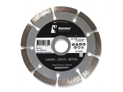diamantovy rezny kotouc molatool 115x22x222 segment profi