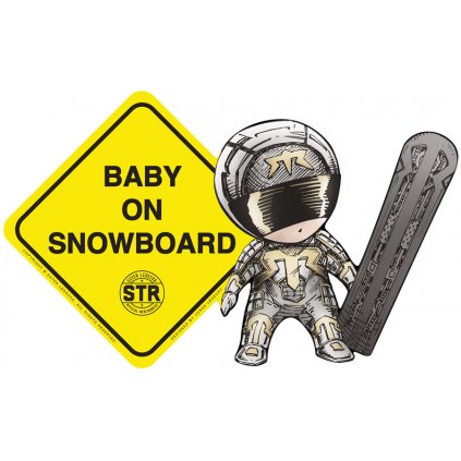 Ester Ledecká: Samolepka na auto "Baby on snowboard"