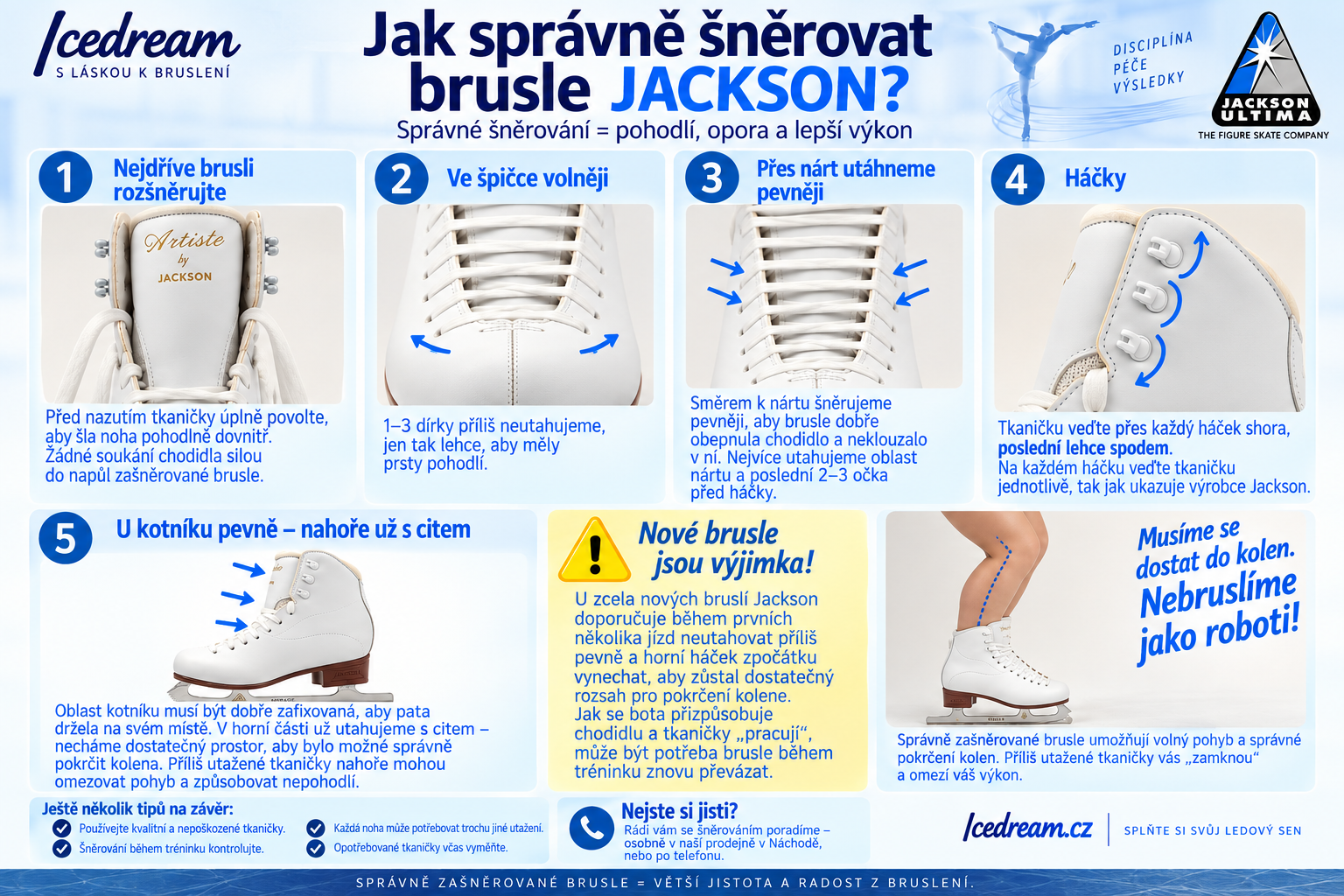 Jak správně zašněrovat brusle Jackson?