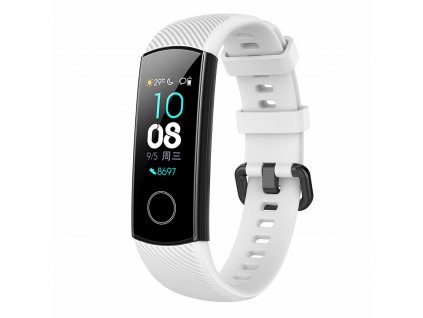 422133 2 silikonovy vymenitelny pasek reminek pro huawei honor Band 5 bily