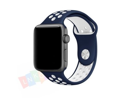 175130 nike silikonovy vymenitelny pasek reminek pro apple Watch Series 5 40mm modry stribrny