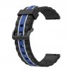 Silikonový vyměnitelný pásek / řemínek pro Samsung Galaxy Watch 3 45 mm - černý / modrý B