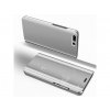 Zrcadlové flipové peněženkové pouzdro MIRROR pro Huawei Honor 7C Pro - stříbrné