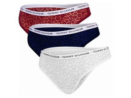 Tommy Hilfiger dámske tangáče 3ks- FULL LACE THONG UW0UW04514 0WE (Veľkosť XS)
